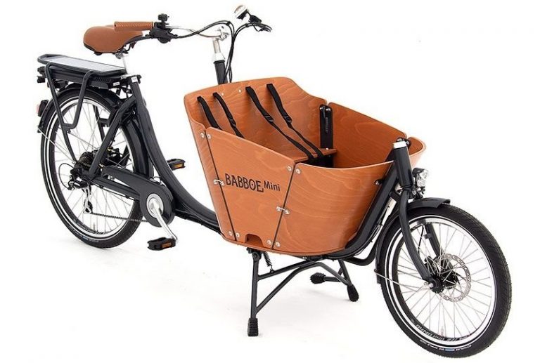 Babboe-Mini-E-Lastenrad mit kleinem Wendekreis