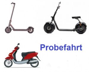 Probefahrt E Scooter und E Roller