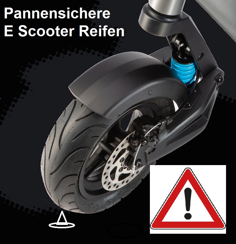 E Scooter mit pannensicheren Reifen