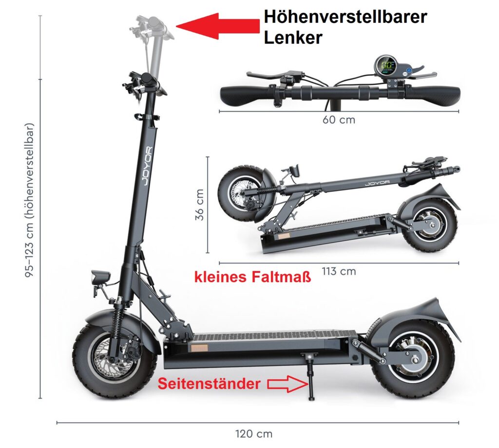 Joyor E Scooter Y8-S und Y6-S mit höhenverstellbaren Lenker