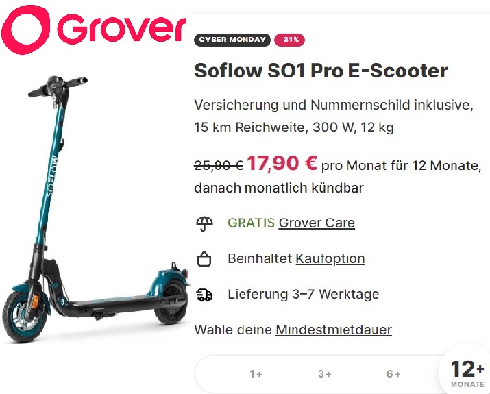 grover e scooter mieten monatsabo