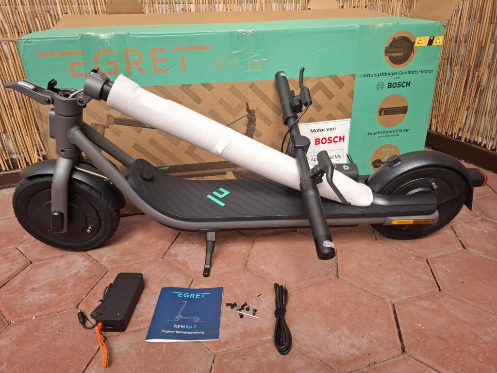 e scooter unboxing und aufbau